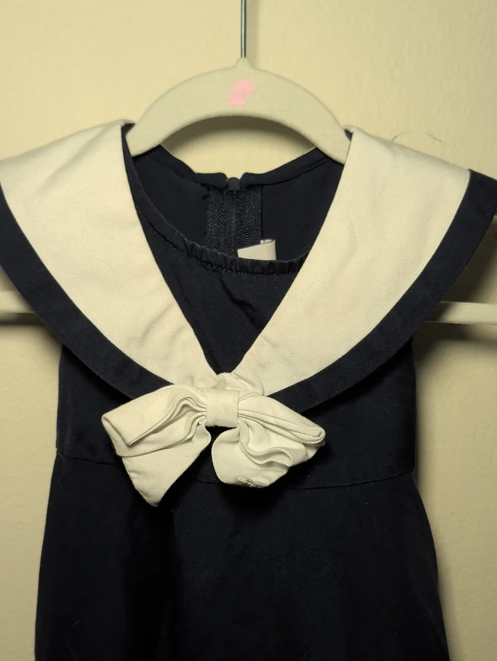 Good Lad Sailor Dress Navy Blue White Bow Nautical Sleeveless Baby Girl Size 18M